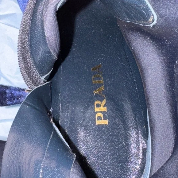 Prada Midnight Blue Velvet Heeled Boots - Picture 7 of 8